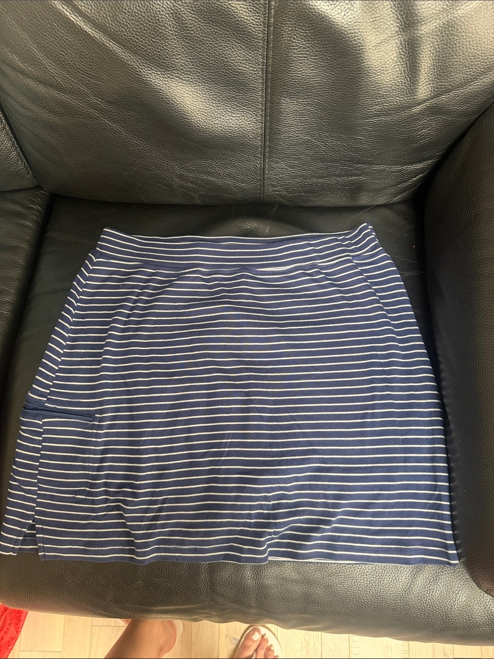 Jones New York Navy & White Striped Women's Knit Skirt